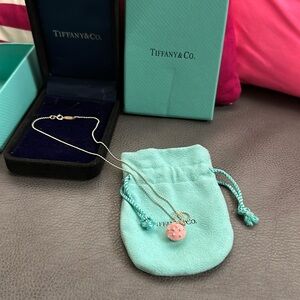 New limited edition Tiffany & Co Pink Cupcake charm on Tiffany beaded necklace